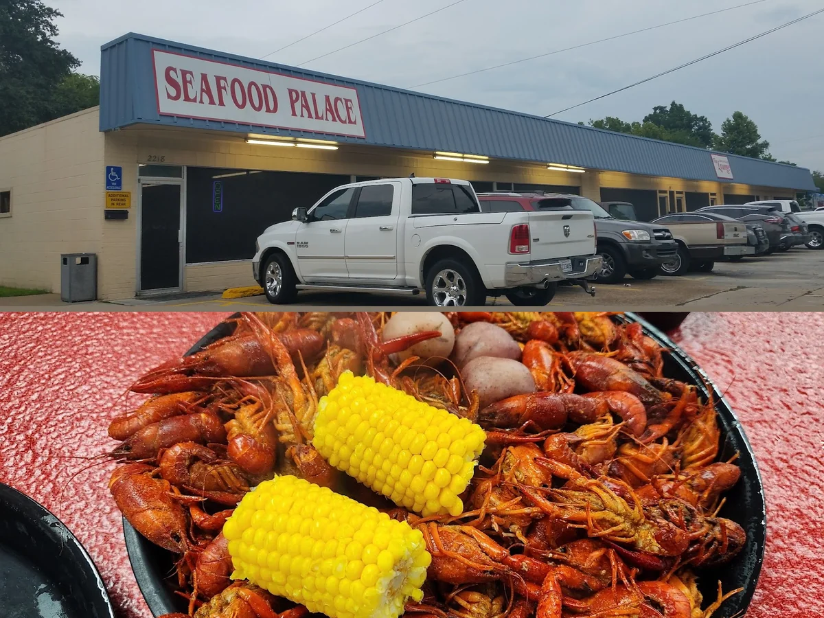 Seafood platters on a casual restaurant table.
